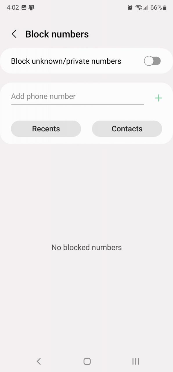 Bloquear número usando la aplicación Samsung Phone 2