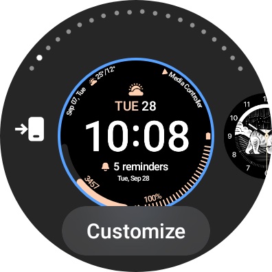 Galaxy Watch 4 Captura de pantalla Personalizar cara