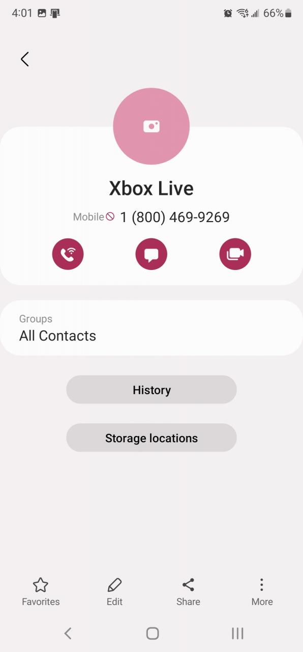 Desbloquear número usando Samsung Contacts 2