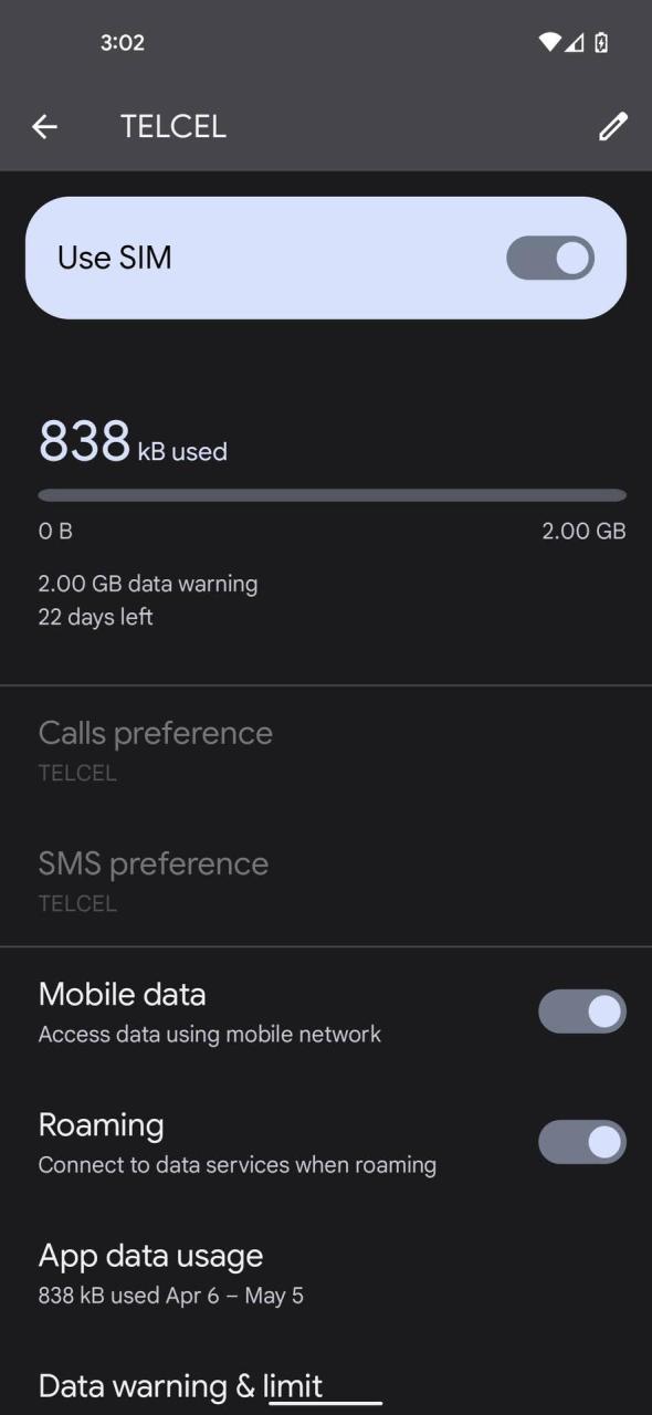 Cómo activar los datos móviles y el roaming 3