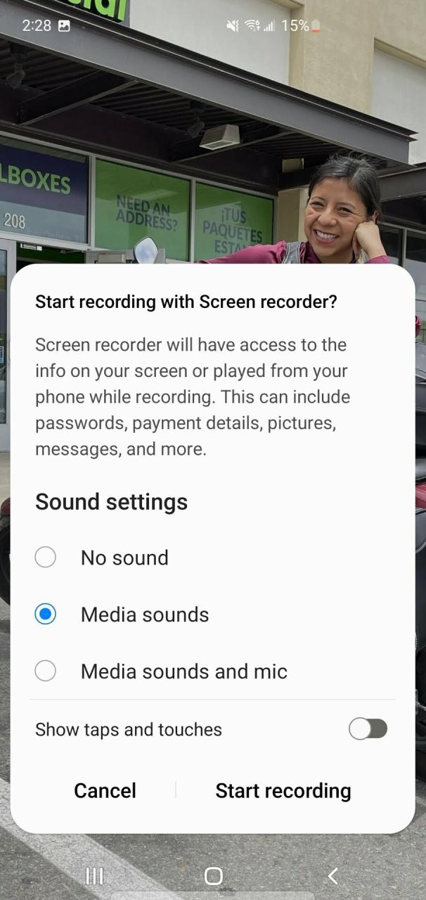 Uso de Samsung Screen Recorder 2