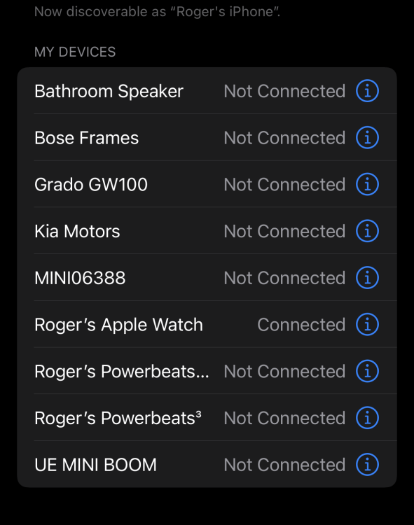 Configuración de Bluetooth en iOS 15