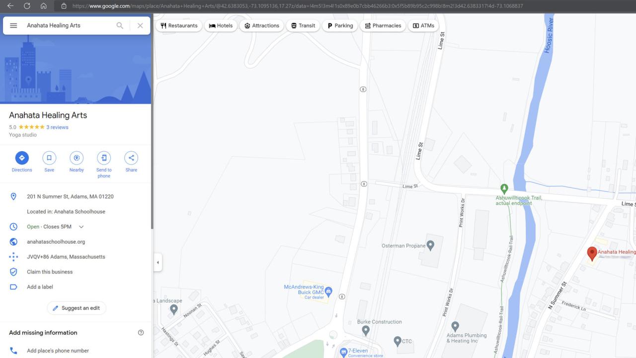 Perfil de Google Business con ubicación en el mapa