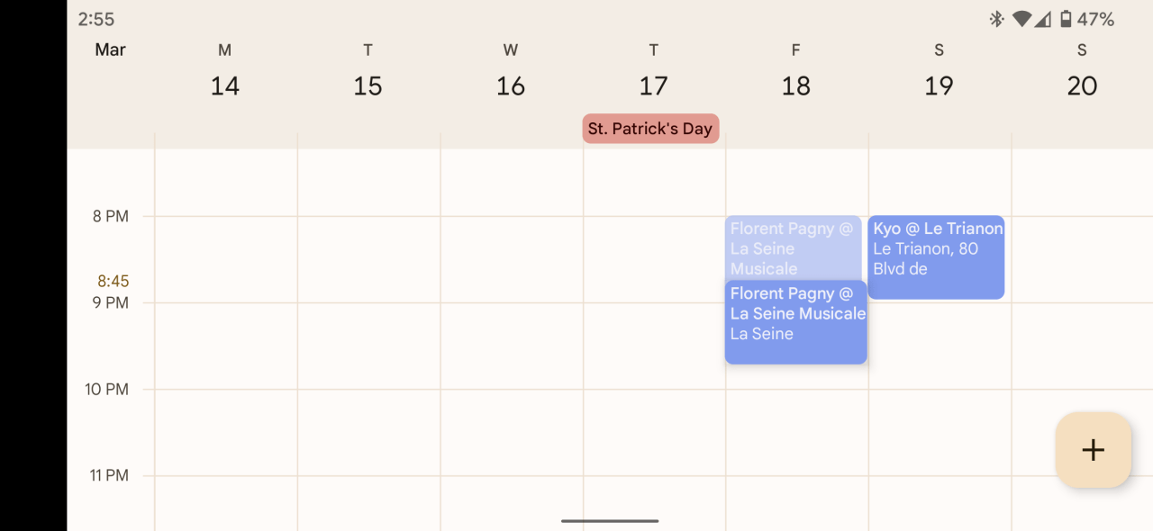 Mover un evento en Google Calendar